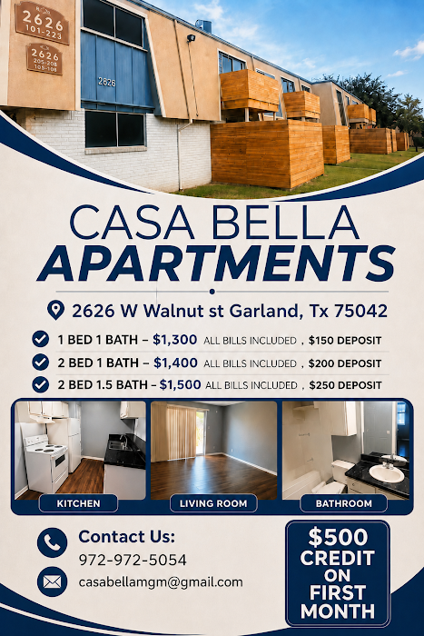 Casa Bella apartments at 2626 W Walnut St, Garland, TX